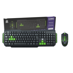 TECLADO E MOUSE USB 5+ GAMER STAR 2.0 PRETO/VERDE