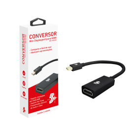 ADAPTADOR CONVERSOR MINI DISPLAYPORT PARA HDMI FEMEA 5+ 075-0824