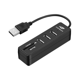 HUB USB 3 PORTAS USB 2.0 C/ LEITOR CARTAO SD/MICRO SD C3 TECH HU-L200BK