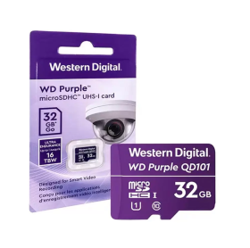 CARTÃO DE MEMORIA 32GB WD PURPLE MICRO SDHC 16TBW - SEGURANCA ELETRONICA 