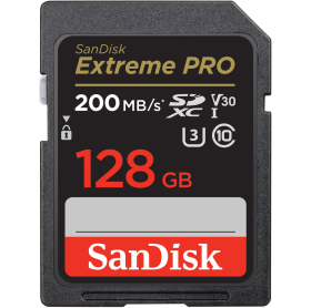 CARTÃO DE MEMORIA CAMERA 128GB SDXC EXTREME PRO SANDISK 200MB/S