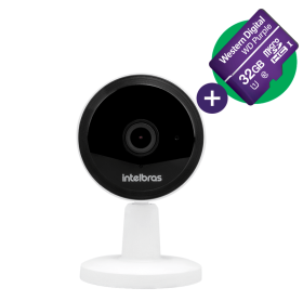 CAMERA INTERNA WI-FI HD IR INTELBRAS MIBO IM1 C/32GB 10MT PTA/BRANCA