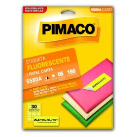 ETIQUETA PIMACO FLUORESCENTE AMARELA 5580A 5FLS