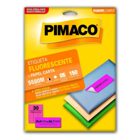 ETIQUETA PIMACO FLUORESCENTE ROSA 5580M 5FLS