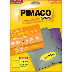 ETIQUETA PIMACO FLUORESCENTE AMARELA 5585A 5FLS