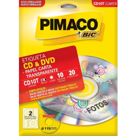 ETIQUETA PIMACO PARA CD TRANSPARENTE 10FLS PIMA