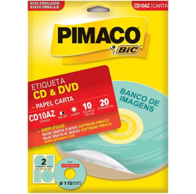 ETIQUETA PIMACO PARA CD /DVD AZUL 10 FOLHAS