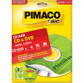 ETIQUETA PIMACO PARA CD /DVD VERDE 10 FOLHAS