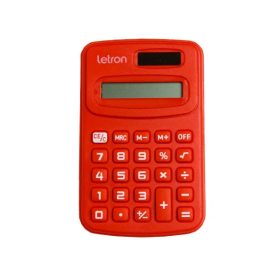 CALCULADORA DE MESA 8 DIGITOS LETRON VERMELHA 