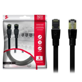 CABO DE REDE PATCH CORD CAT.7 2.0MT PRETO 5+ 018-0621