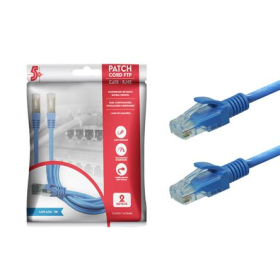 CABO DE REDE PATCH CORD CAT.6 2.0MT AZUL 5+ 018-1087