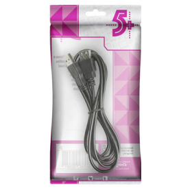 CABO EXTENSOR USB 2.0 AM/AF 1.80MT 5+ PRETO                 