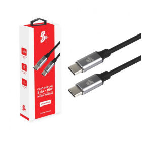 CABO USB-C PARA USB-C 1.20MT 2.4A 12W 5+ PRETO MP-100CC