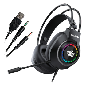 FONE USB/P2 COM MICROFONE GAMER RGB 5+ PRETO X5-1000
