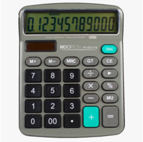 CALCULADORA DE MESA 12 DIGITOS HOOPSON CINZA/PRETA PS-6837B