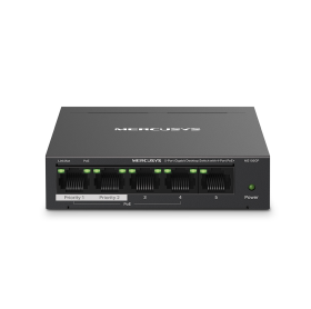 SWITCH 5 PORTAS MERCUSYS MS105GP GIGABIT 10/100/1000 MBPS C/4 PORTAS POE+