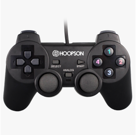 CONTROLE USB PC DUAL SHOCK HOOPSON VG-018 PRETO 