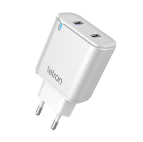 CARREGADOR DE TOMADA LETRON 2.4A BRANCO C/2 USB 