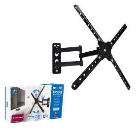 SUPORTE TV TRI-ARTICULADO 10" A 56" PRETO 30KG PX-11