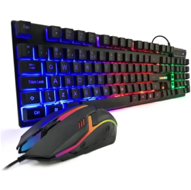 TECLADO E MOUSE USB GAMER MBTECH SHORTCUT K8 C/ LED RAINBOW