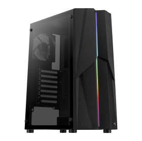 GABINETE ATX GAMER AEROCOOL MECHA RGB LATERAL VIDRO PRETO
