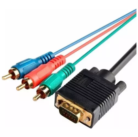 CABO CONVERSOR VGA MACHO PARA 3-RCA MACHO V. COMPONENTE 1.80MT GVBRASIL