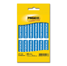 ETIQUETA PIMACO OP-1342 CONFIDENCIAL AZUL MOD.12 5 FOLHAS 
