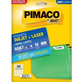 ETIQUETA PIMACO 6087 MOD.80 CARTA 10 FOLHAS