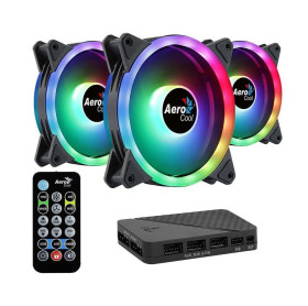 KIT COOLER GABINETE 3 FANS HUB/CONTROLE AEROCOOL DUO 12 PRO ARGB +