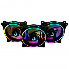 Kit Cooler para Gabinete RGB Risemode RM-RGB-05-5V com 3 Peças 120 x 25 mm