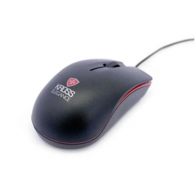 MOUSE USB MINI KROSS ELEGANCE KE-M090 PRETO/VERMELHO 1200 DPI