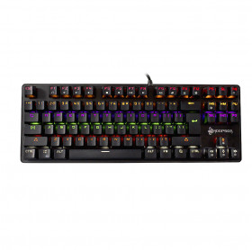 TECLADO USB GAMER MECANICO HOOPSON MJ87 RGB PRETO 