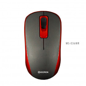 MOUSE SEM FIO HOOPSON MS-036WVR 1200 DPI PRETO/VERMELHO