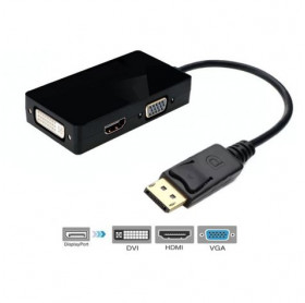 CABO CONVERSOR 3 EM 1 - DISPLAYPORT-M PARA HDMI/DVI/VGA FEMEA GVBRASIL CBM.702