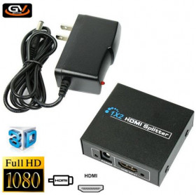 SPLITTER HDMI 1X2 GVBRASIL COV.102 C/ 1 PORTA ENTRADA 2 SAIDAS C/FONTE