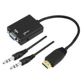 CABO ADAPTADOR HDMI MACHO PARA VGA FEMEA C/ AUDIO P2 GVBRASIL CBH.518   