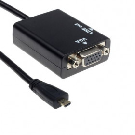 CABO ADAPTADOR MICRO HDMI MACHO PARA VGA FEMEA C/ AUDIO P2 GVBRASIL