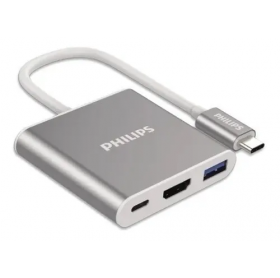 CABO ADAPTADOR USB-C 3 EM 1 PHILIPS SWV6003G PARA HDMI/USB/PD
