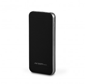 BATERIA PORTATIL 10000MAH ARGOM 2 USB 5V/2.1A/1A PRETO ARG-PB-1110BK