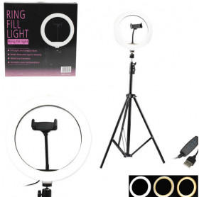 Ring Light Iluminador LED 10" Tripé 2 metros LU0075 - QX260