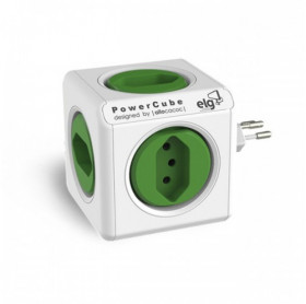 ADAPTADOR MULTIPLO DE TOMADA ELG POWERCUBE 5 TOMADA PWC-R5 VERDE