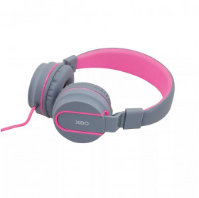 FONE COM MICROFONE P3 OEX HS106 NEON DOBRAVEL ROSA/CINZA