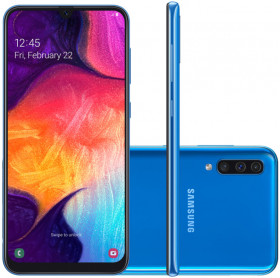 APARELHO CELULAR SMARTPHONE SAMSUNG GALAXY A50 AZUL OCTA CORE/64GB/4GBRAM/TELA 6