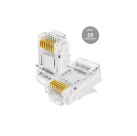 Conector RJ45 CAT5E Macho Hayom AI1011 com 10 Unidades