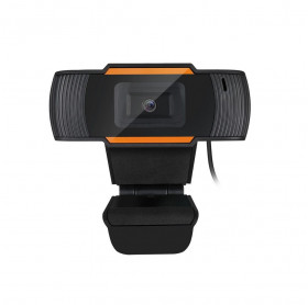 WEBCAM USB HD 720P BRAZILPC V5 C/ MICROFONE P2 PRETO/LARANJA