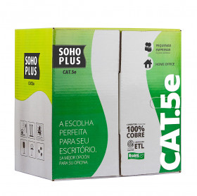 CABO DE REDE CAT.5E SOHOPLUS PRETO 24AWG CMX 305 MTS - CAIXA