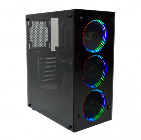 GABINETE ATX GAMER EVUS EV-G16 VIDRO TEMPERADO 3 FANS - S/FONTE