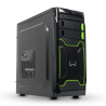 Gabinete ATX 2 Baias Gamer Warrior Haida GA187 Preto/Verde - Sem Fonte