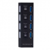 HUB de 4 Portas USB 3.0 com Botão Lig/Des GV Brasil HUB.818