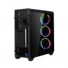 Gabinete ATX Gamer Warrior Modoc RGB GA179 Preto Lateral Vidro - Sem Fonte